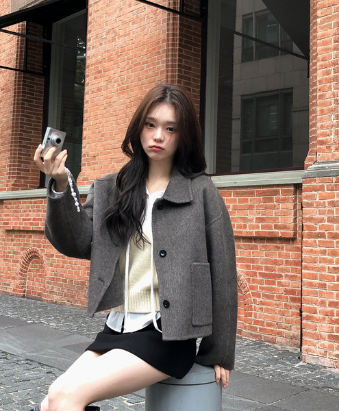 [SHOPPERLAND] Handmade Wool Short Coat