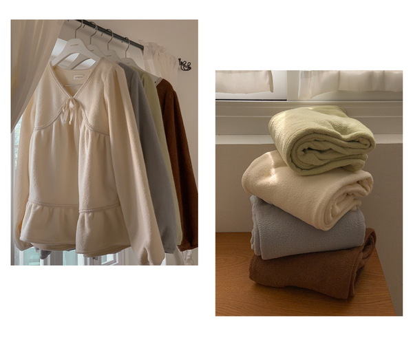 [Juuneedu] Rouny Lace Fleece Pyjamas Set