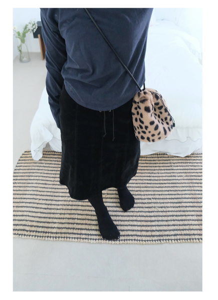 [MINMIN] Bunny Fur Mini Bag Brown