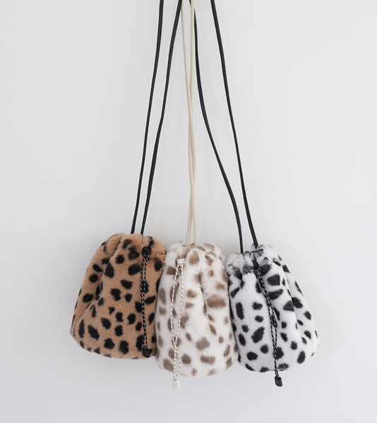 [MINMIN] Bunny Fur Mini Bag Brown