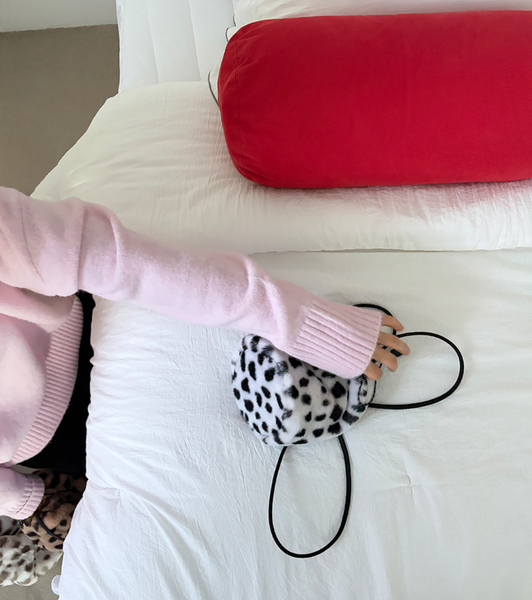 [MINMIN] Bunny Fur Mini Bag White