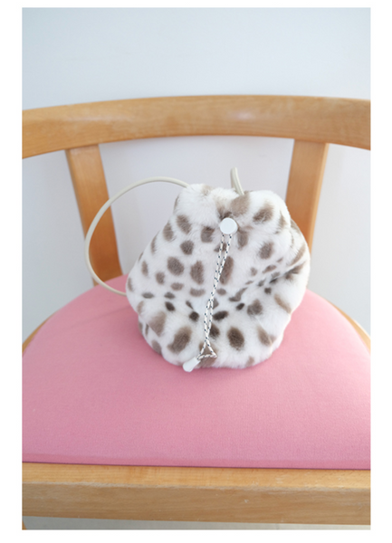 [MINMIN] Bunny Fur Mini Bag Cream