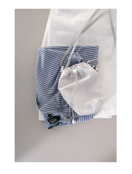 [MINMIN] 2Pockets Mini Bag Ivory Dot