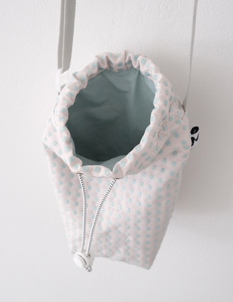 [MINMIN] 2Pockets Mini Bag Ivory Dot