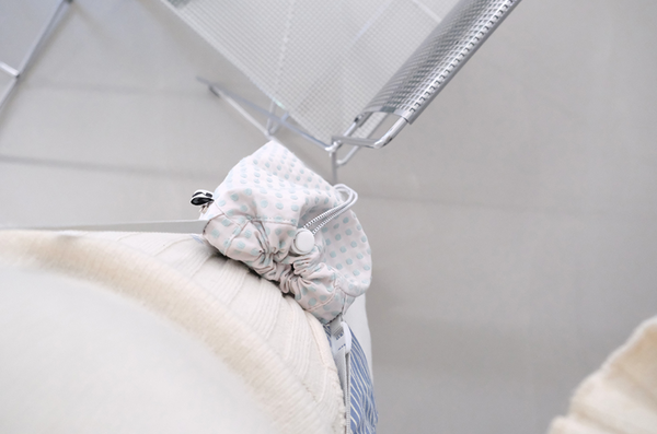 [MINMIN] 2Pockets Mini Bag Ivory Dot