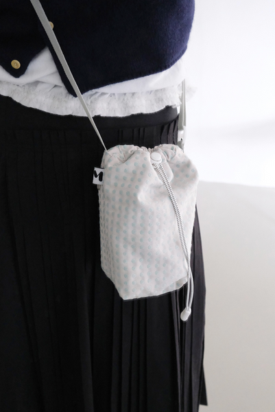 [MINMIN] 2Pockets Mini Bag Ivory Dot