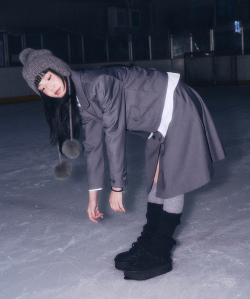 [ROGIN N ROSIE] [Set] Heart Botton Point Set-up Charcoal