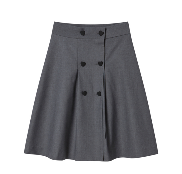 [ROGIN N ROSIE] [Set] Heart Botton Point Set-up Charcoal