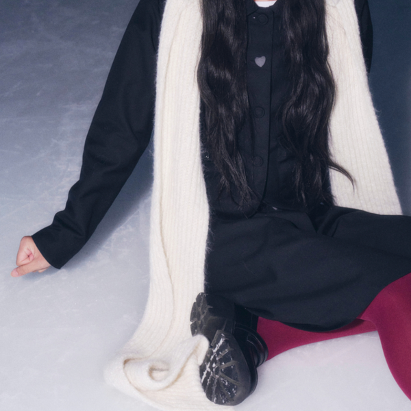 [ROGIN N ROSIE] [Set] Heart Botton Point Set-up Black