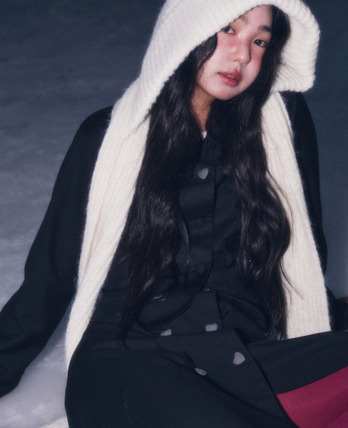 [ROGIN N ROSIE] [Set] Heart Botton Point Set-up Black