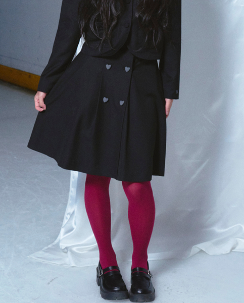 [ROGIN N ROSIE] [Set] Heart Botton Point Set-up Black