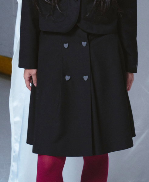 [ROGIN N ROSIE] [Set] Heart Botton Point Set-up Black