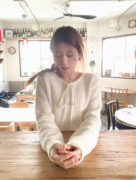 [SLOWAND] Ribbon Strap Fur Cardigan