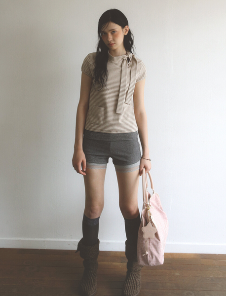 [BadBlue] Washed Leopard Dimsum Bag Pink