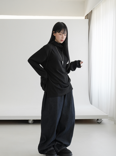 [BINARY01] Ruten Warmer Turtleneck T-shirt