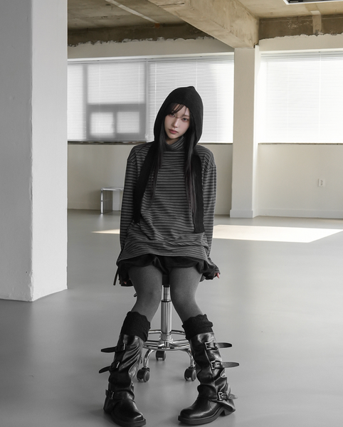 [BINARY01] Ruten Warmer Turtleneck T-shirt