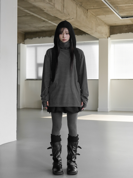 [BINARY01] Ruten Warmer Turtleneck T-shirt