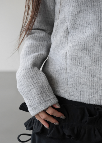 [BINARY01] Blouse High-Neck Hooded T-shirt