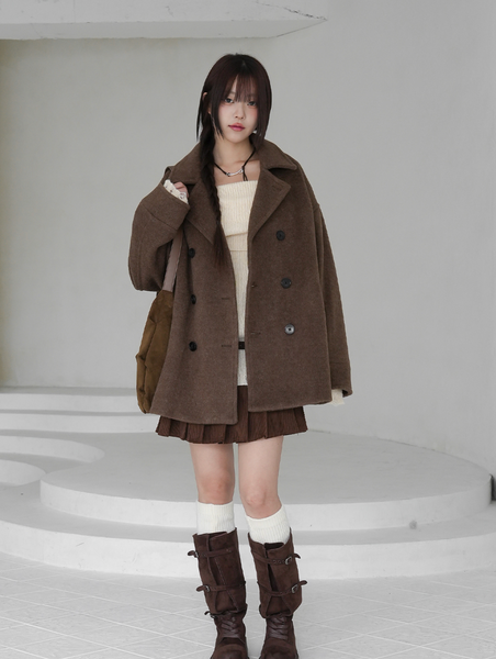 [BINARY01] Damage Off-Shoulder Knitwear