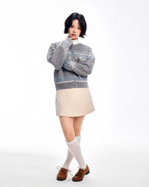 [ADORE BELLE] Wappen Heart Pattern Cardigan (4Colours)