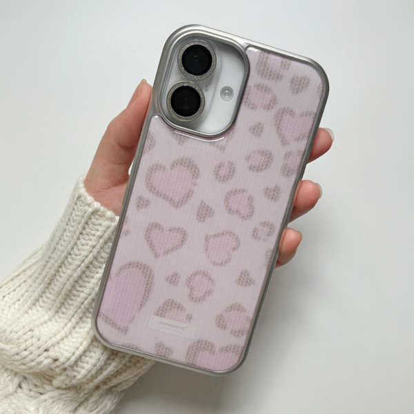 [puffu] Leopard Knitwear Silver Epoxy Phone Case (MagSafe)