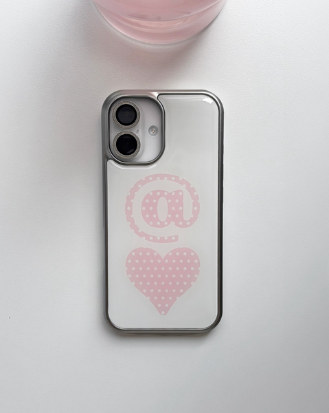 [puffu] Heart Dot Silver Epoxy Phone Case (MagSafe)