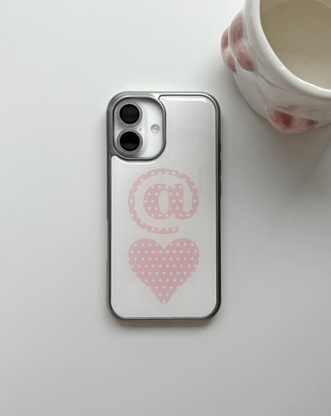 [puffu] Heart Dot Silver Epoxy Phone Case (MagSafe)