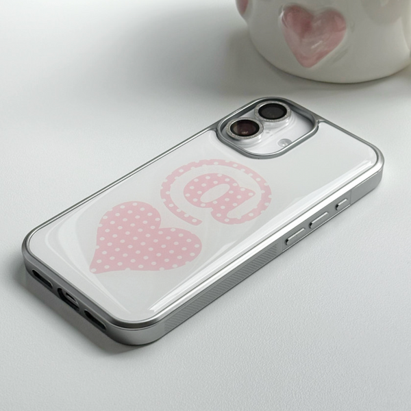 [puffu] Heart Dot Silver Epoxy Phone Case (MagSafe)