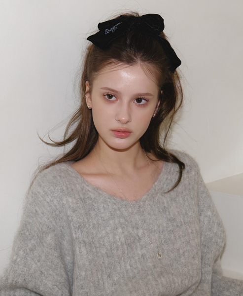 [DUNGEUREON] Betty Ribbon Scrunchie (Velvet Black)