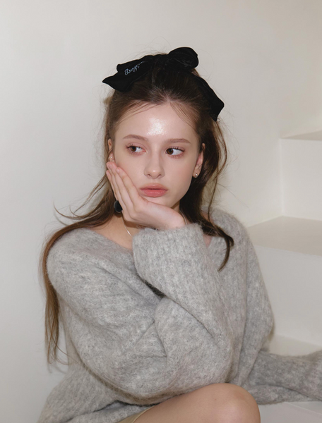 [DUNGEUREON] Betty Ribbon Scrunchie (Velvet Black)