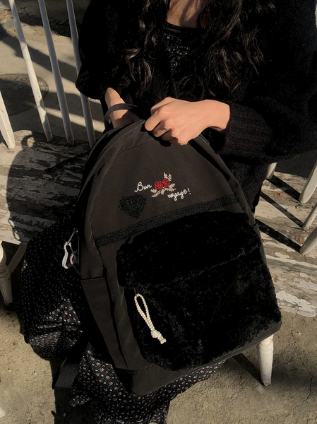 [ovuni] Vintage Bon Voyage Backpack Black