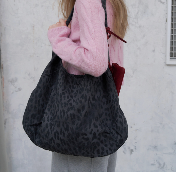 [FOETO] Leopard Eco Bag (Charcoal)