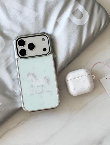 [ABOE] BABYPINK STAR PONY Silver Bumper Phone Case