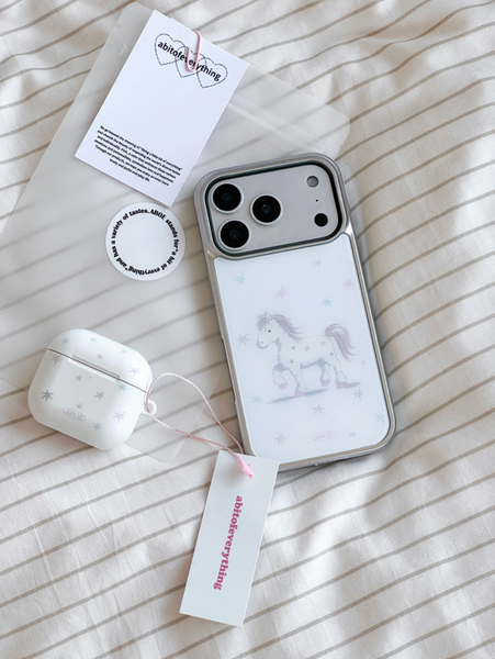 [ABOE] BABYPINK STAR PONY Silver Bumper Phone Case