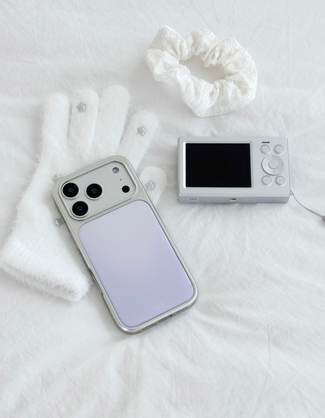 [ABOE] SNOWY WINTER VIOLET Silver Epoxy Phone Case