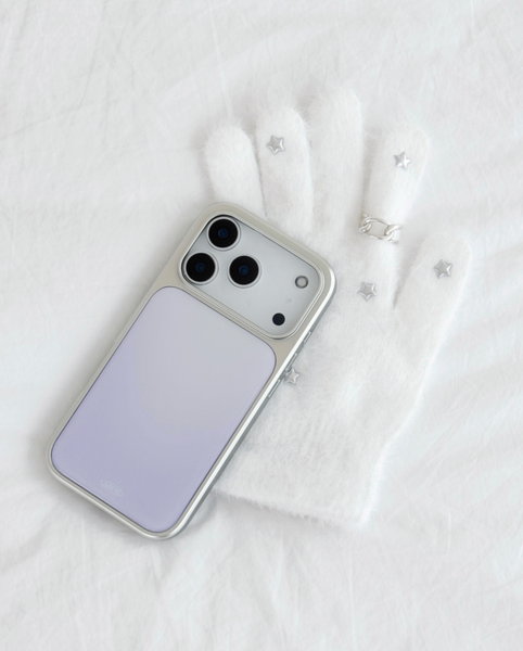 [ABOE] SNOWY WINTER VIOLET Silver Epoxy Phone Case