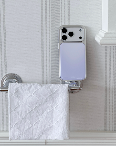 [ABOE] SNOWY WINTER VIOLET Silver Epoxy Phone Case