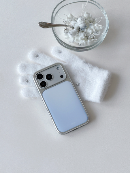 [ABOE] SNOWY WINTER BLUE Silver Epoxy Phone Case