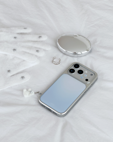 [ABOE] SNOWY WINTER BLUE Silver Epoxy Phone Case