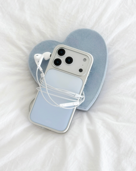 [ABOE] SNOWY WINTER BLUE Silver Epoxy Phone Case