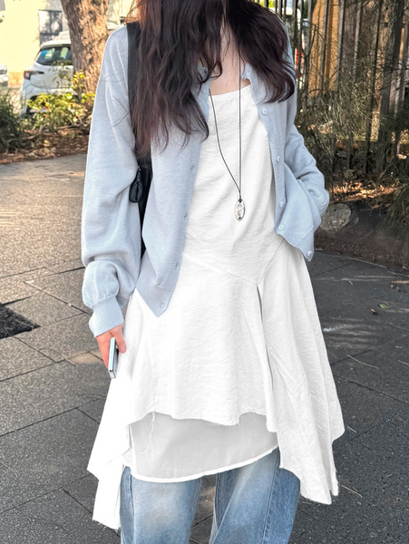 [SLOWAND] Diagonal Detail Slip Dress