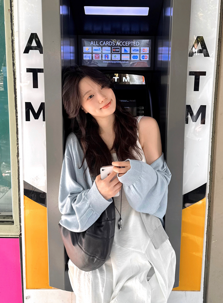 [SLOWAND] Diagonal Detail Slip Dress