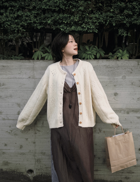 [SLOWAND] Grandma Vintage Lace Cardigan