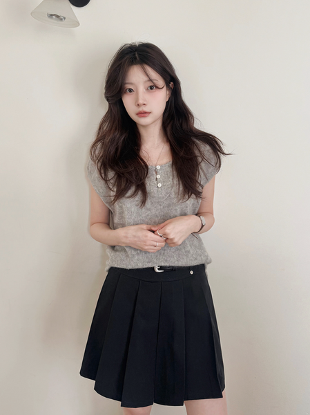 [SLOWAND] Epi-light Button Half Knit