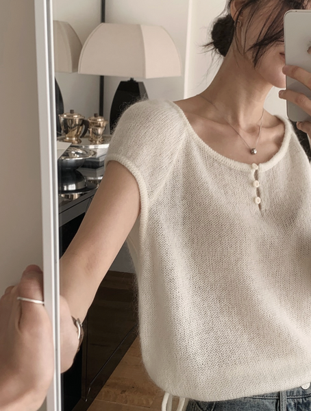 [SLOWAND] Epi-light Button Half Knit