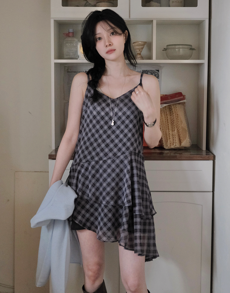 [SLOWAND] Chiffon Lace Bustier Dress