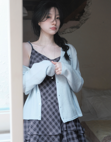 [SLOWAND] Chiffon Lace Bustier Dress