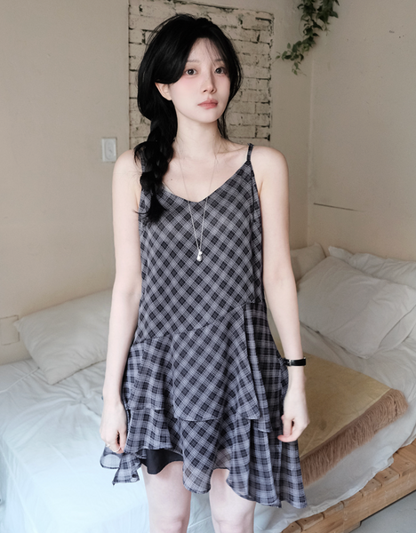 [SLOWAND] Chiffon Lace Bustier Dress