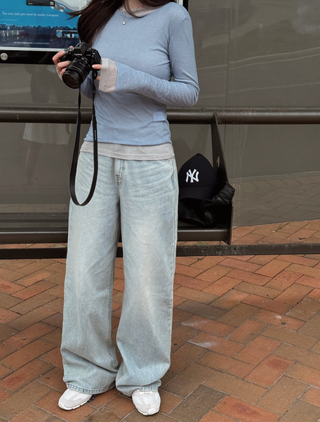 [SLOWAND] Wide Up Today Denim Pants