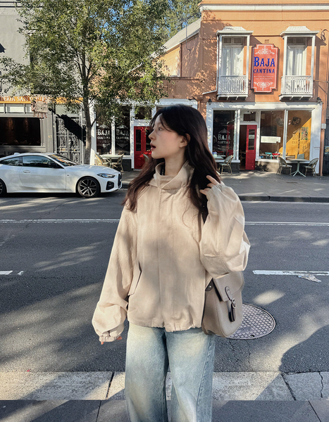 [SLOWAND] Harbor Hooded Bomber Jacket Windbreaker